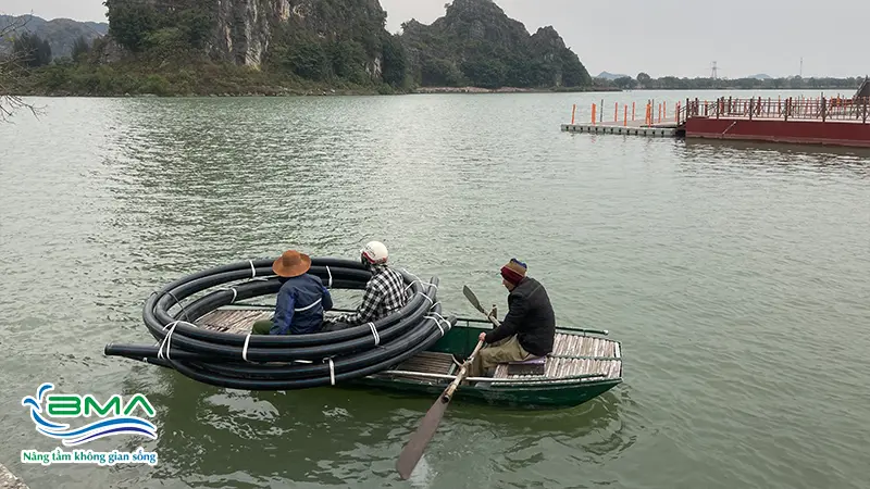 thi công đài phun nước hồ Núi Lở