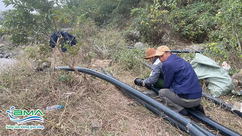 thi công đài phun nước hồ Núi Lở