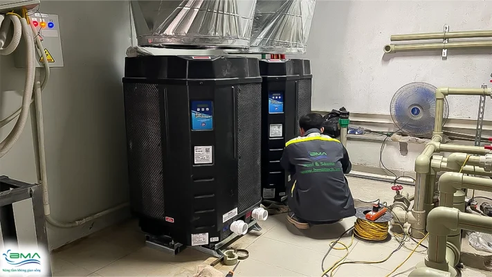 Hệ thông Heat Pump bể bơi biệt thự Nam Cường